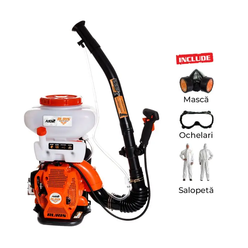 Atomizor RURIS A102 - 2,9 CP, rezervor 14 l + kit de protecție