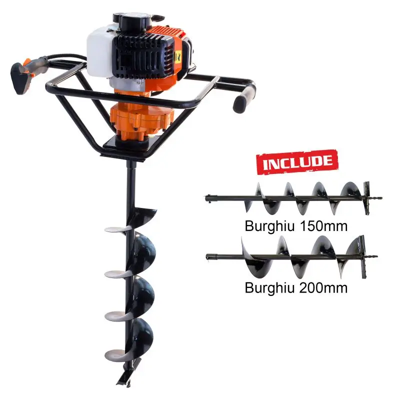 Motoburghiu RURIS TT12 - 2,3 CP, burghie 150/200 mm