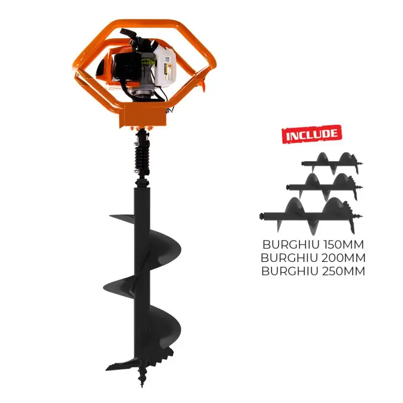 Motoburghiu RURIS TT14 - 3 CP, burghie 150/200/250 mm