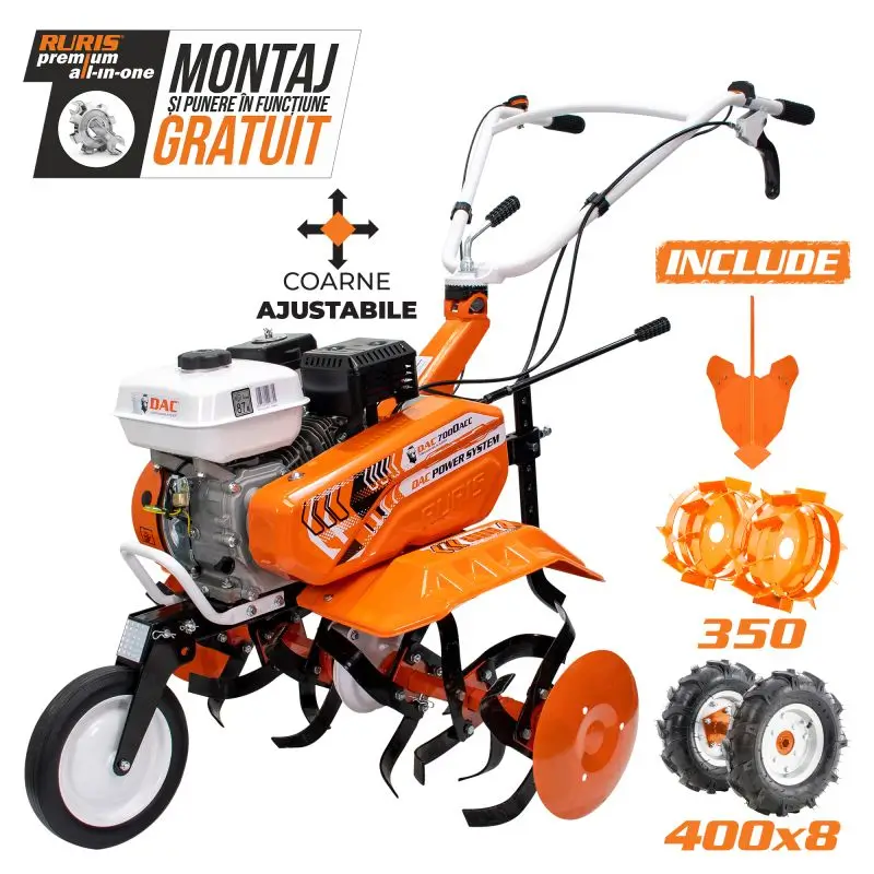 Motosapă DAC 7000 ACC1 - 7 CP, 83 cm, roți 4.00-8 și rariță