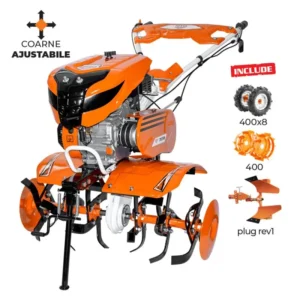 Motosapă RURIS 701KS - 7 CP, 83 cm, roți 4.00-8 și plug REV1