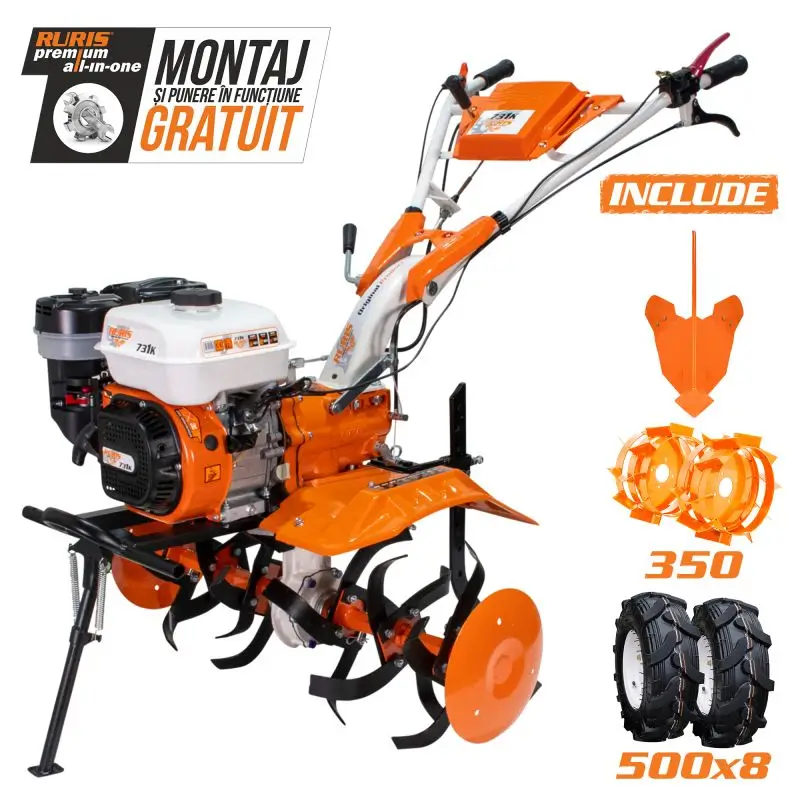 Motosapă RURIS 731K - 8,5 CP, 83 cm, roți 5.00-8 și rariță
