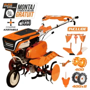 Motosapă RURIS 7500 ACC5 - 7 CP, 83 cm, roți 4.00-8 și rariță