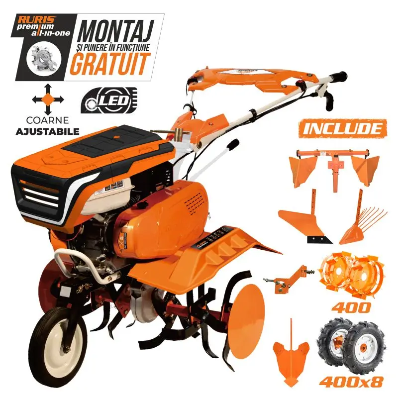 Motosapă RURIS 7500 ACC5 - 7 CP, 83 cm, roți 4.00-8 și rariță