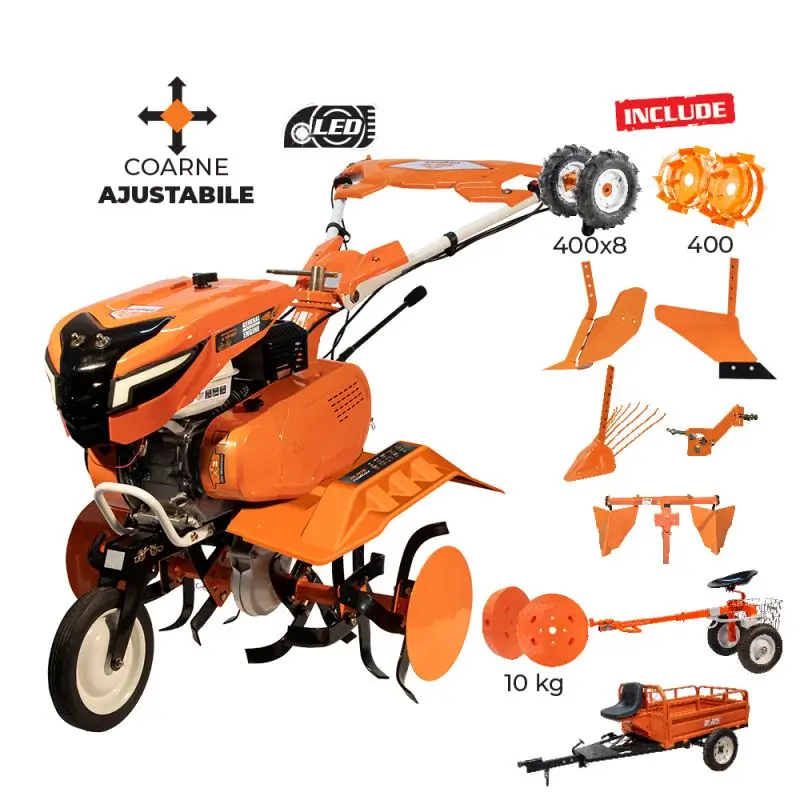 Motosapă RURIS 7500 ACC6 - 7 CP, 83 cm, roți 4.00-8 și rariță