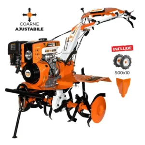 Motosapă RURIS 751KS Start - 9,5 CP, 90 cm, roți 5.00-10 și rariță