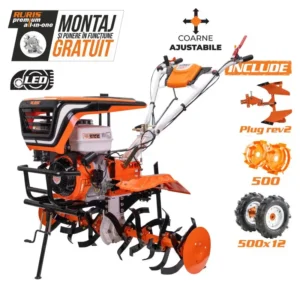 Motosapă RURIS 913ACC - 13 CP, 110 cm, roți 5.00-12 și plug REV2