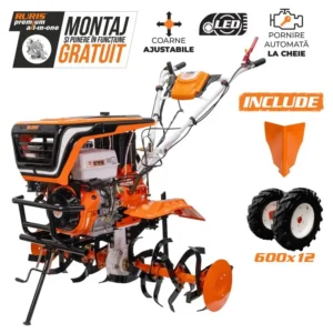 Motosapă RURIS 918K - 18 CP, lățime 110 cm + roți cauciuc 6.00-12