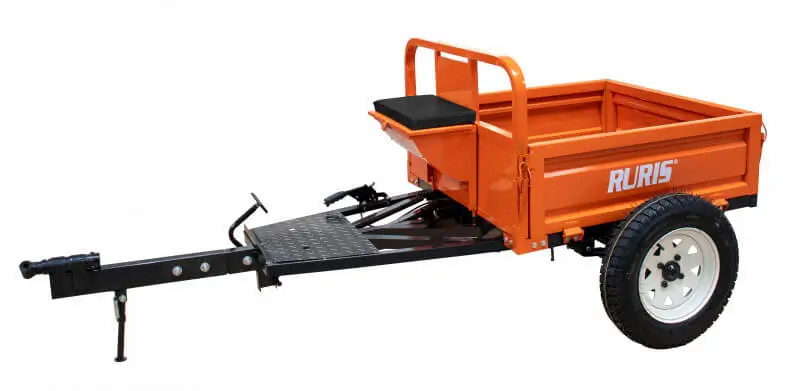 Remorcă RURIS 450S pentru motosapă/motocultor - 450 kg, basculare manuală